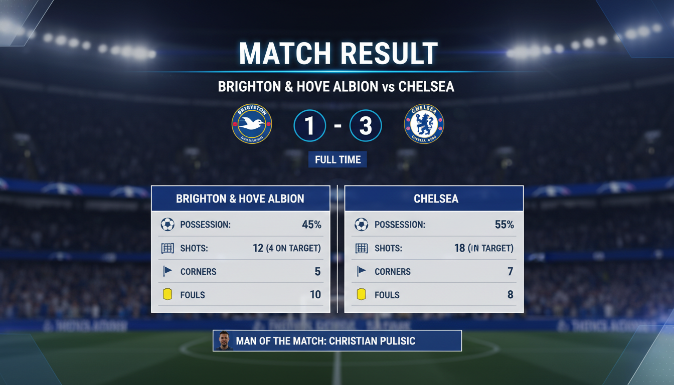 Kết quả trận đấu Kết quả Brighton vs Chelsea