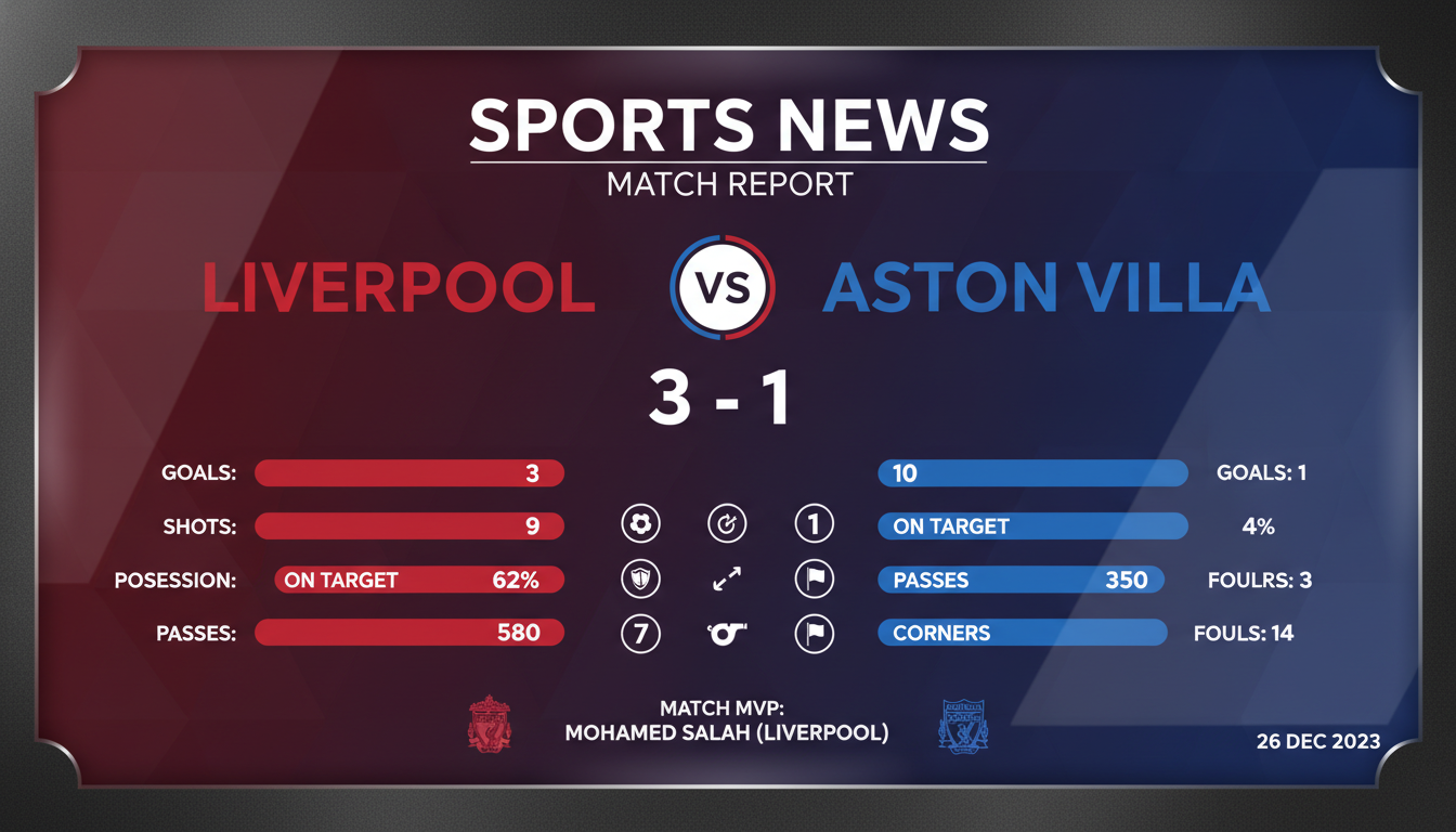 Kết quả trận đấu Kết quả Liverpool vs Aston Villa
