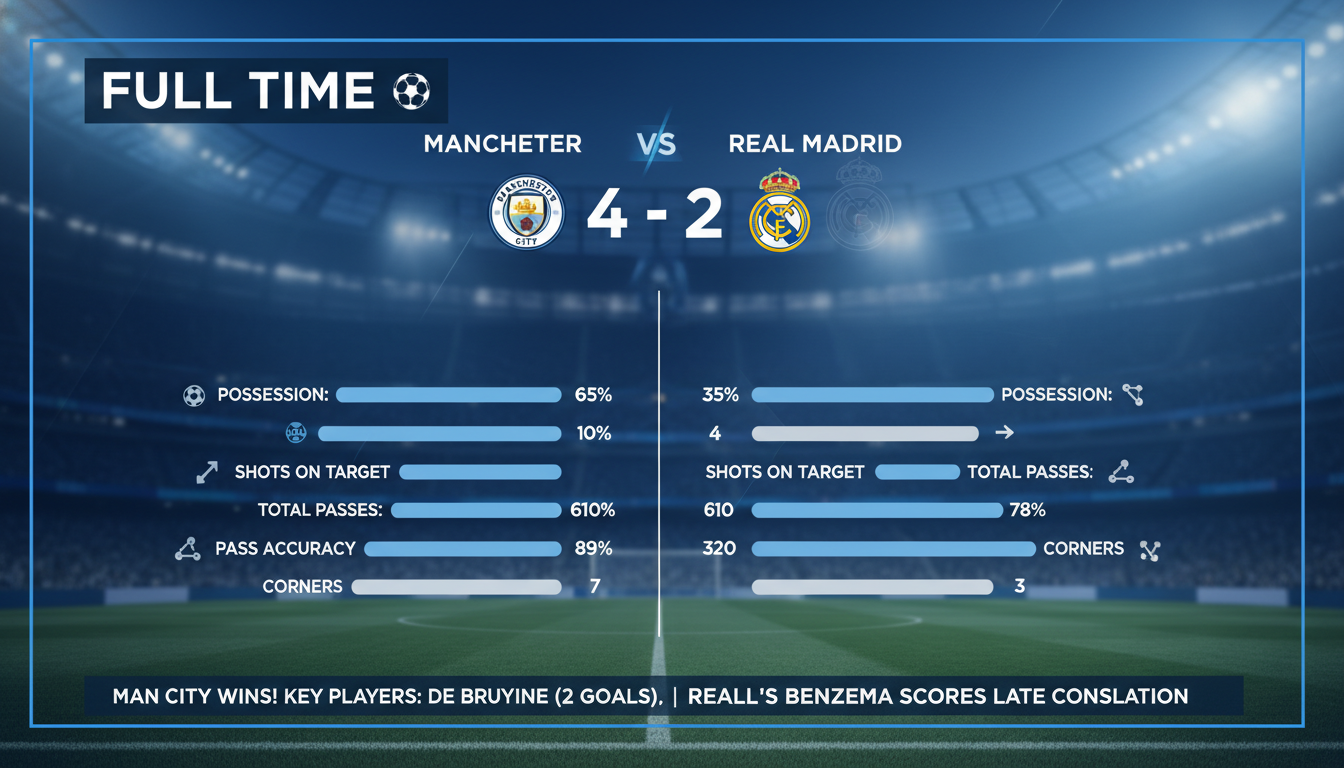 Kết quả trận đấu Kết quả Man City vs Real Madrid
