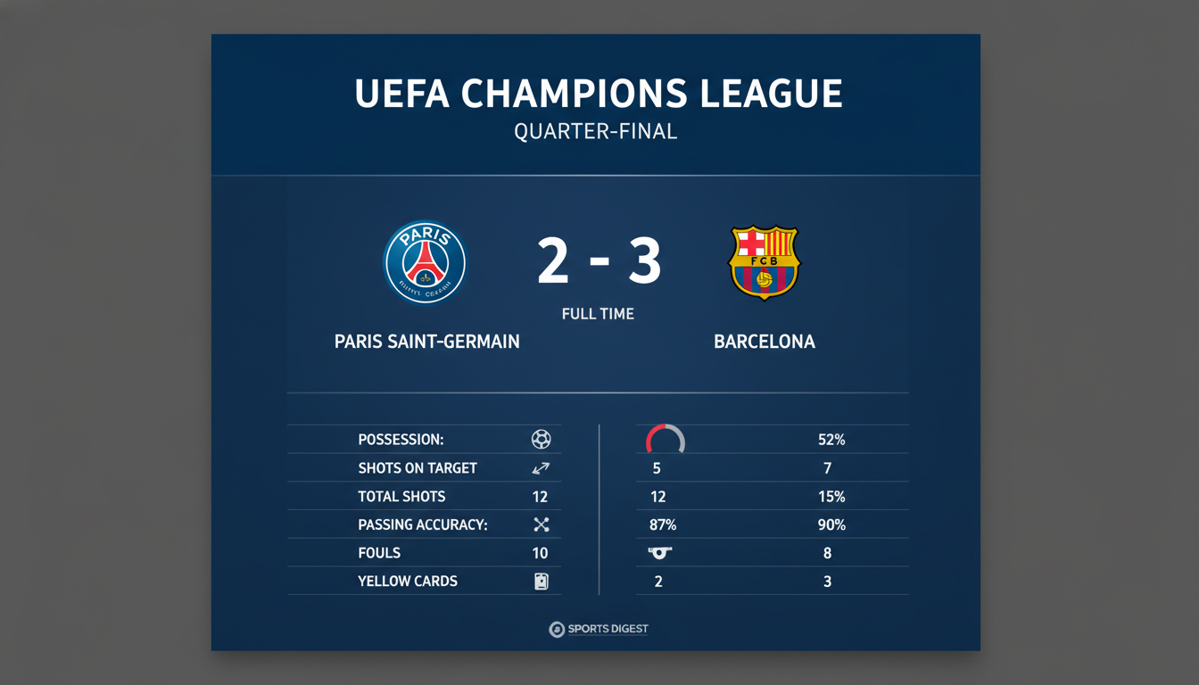 Kết quả trận đấu Kết quả PSG vs Barcelona