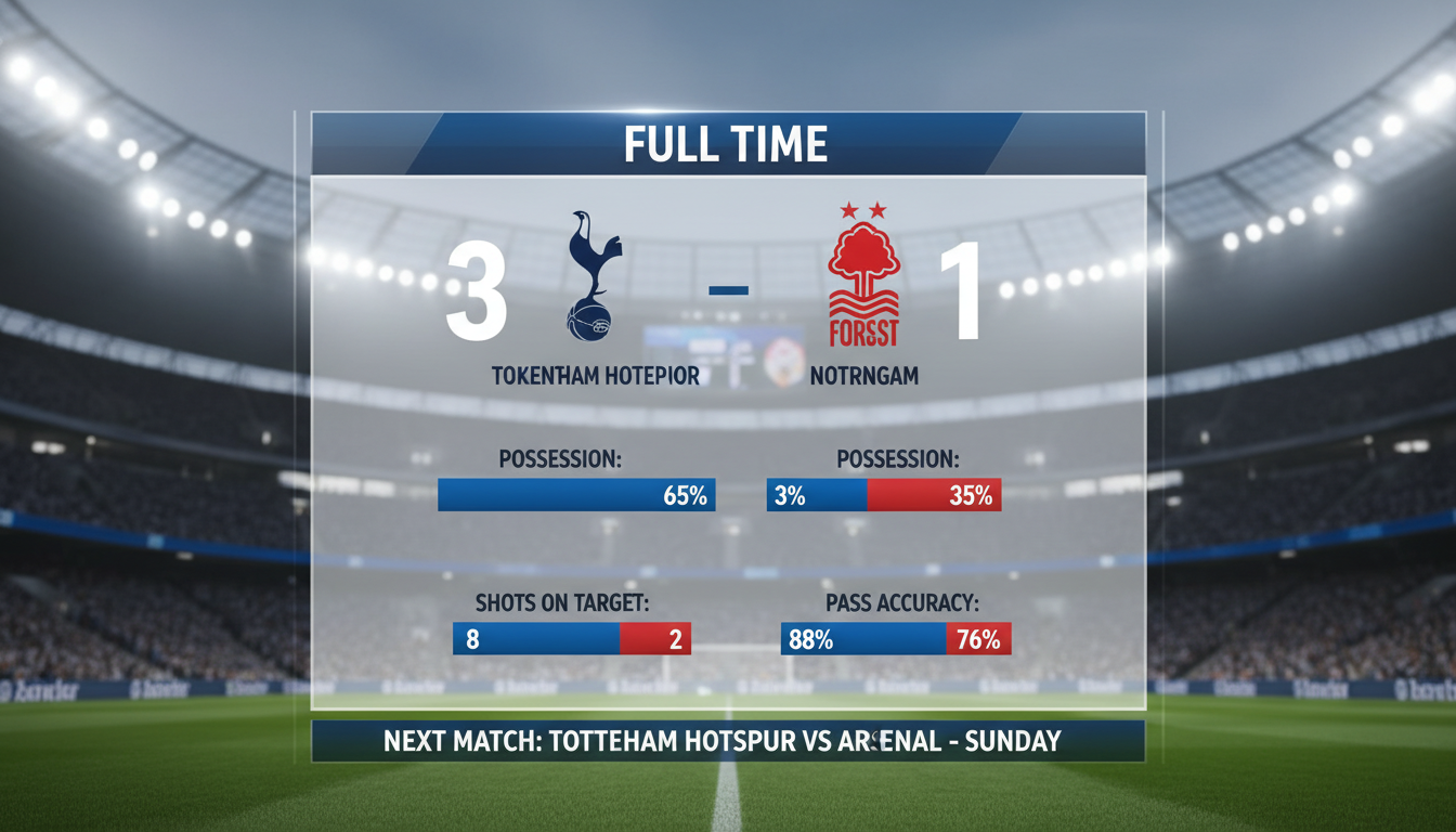 Kết quả trận đấu Kết quả Tottenham vs Nottingham Forest