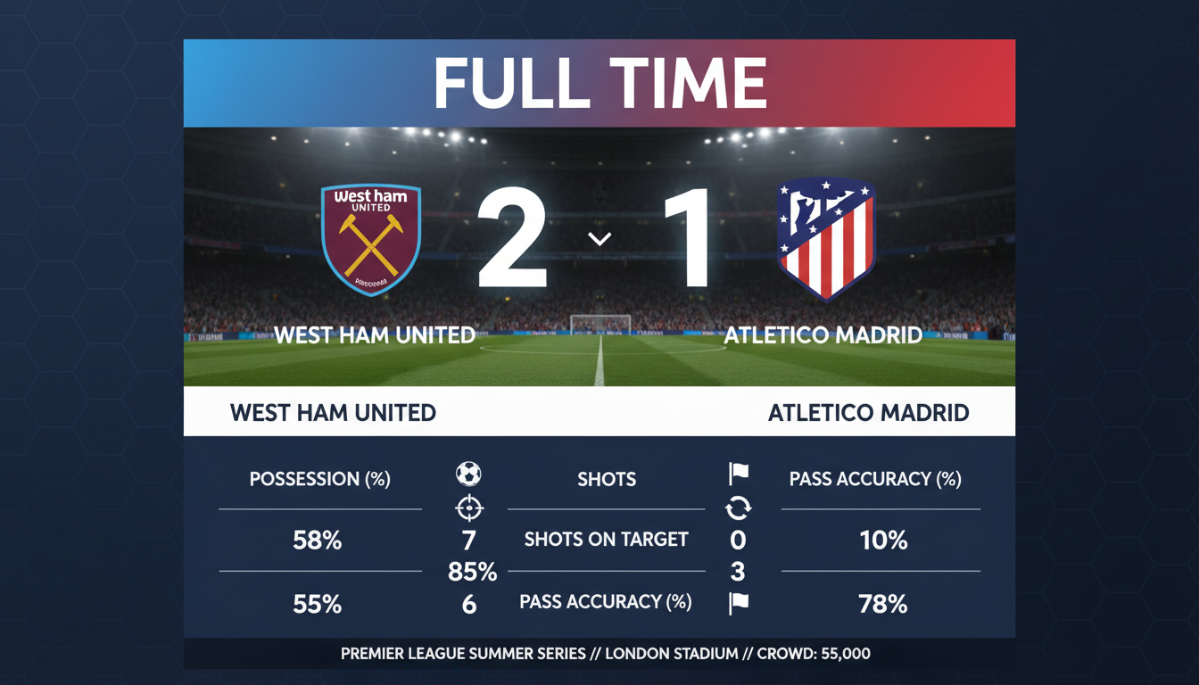 Kết quả trận đấu Kết quả West Ham vs Atletico Madrid